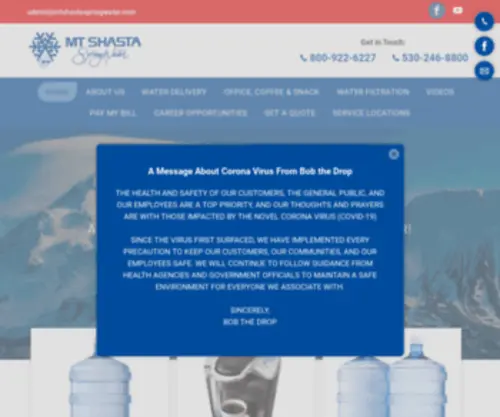 MTshastaspringwater.com(Natural Spring Water Supplier) Screenshot