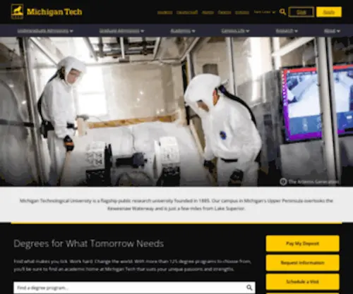 Mtu.edu(Michigan Technological University) Screenshot