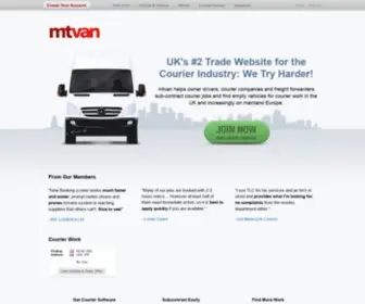 Mtvan.com(Courier Work and Networking for the Sameday Courier Industry) Screenshot