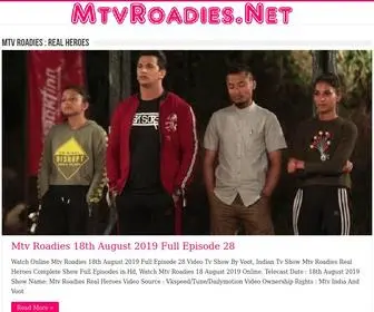 MTvroadies.net(Mtv Roadies Hindi Show Watch Full Episodes Online) Screenshot
