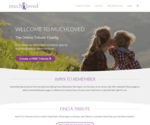 Muchloved.org(Online memorials) Screenshot
