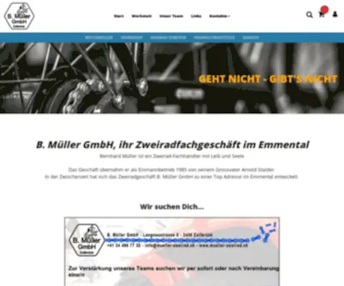 Mueller-Zweirad.ch(Müller GmbH) Screenshot