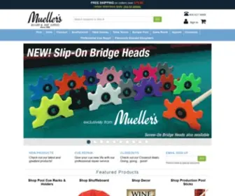 Muellers.com(Mueller's Billiard & Dart Supplies) Screenshot