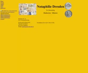 Muenzen-Dresden.de(Notaphilie Dresden: Ihr Partner für Münzen) Screenshot