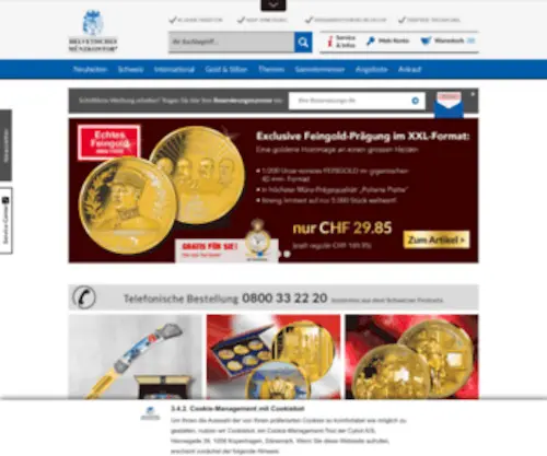 Muenzkontor.ch(Münzen und exclusive Gedenkprägungen online kaufen) Screenshot