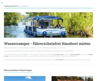 Mueritzboot.de(Führerscheinfrei Hausbooturlaub Müritz) Screenshot