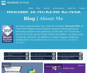 Mukeshkumar.net(Mukesh Kumar) Screenshot