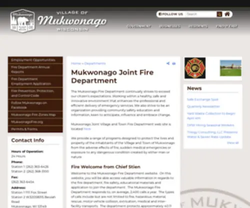 Mukwonagofire.org(Mukwonago Joint Fire Department) Screenshot