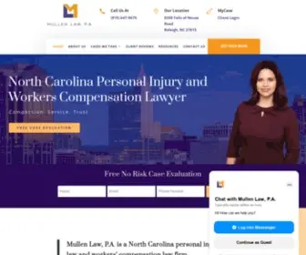 Mullenlawpa.com(Raleigh North Carolina Personal Injury and Workers Compensation Lawyer) Screenshot