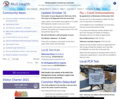 Mullhealth.com(Information for the Community on the Isles of Mull & Iona about Corona Virus) Screenshot