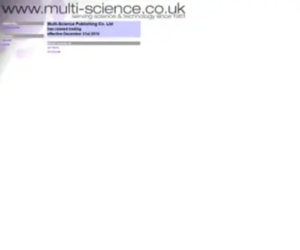 Multi-Science.co.uk(Scientific publishing) Screenshot