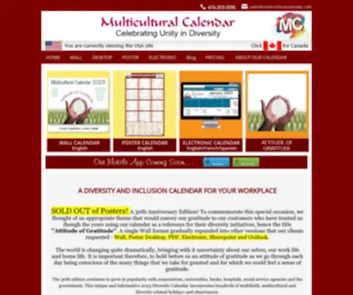 Multiculturalcalendar.com(Diversity) Screenshot