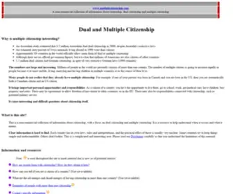 Multiplecitizenship.com(Noncommercial information about Multiple Citizenship and Dual Citizsenship) Screenshot