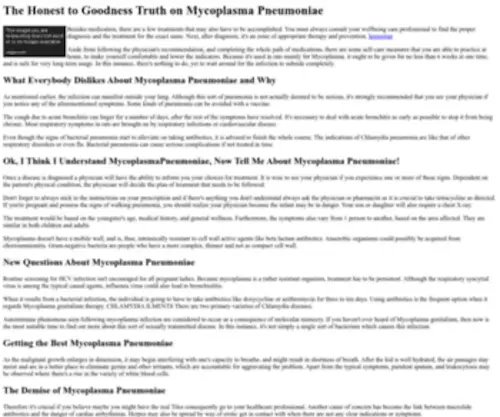 Multiplex-EU.org(The Honest to Goodness Truth on Mycoplasma Pneumoniae) Screenshot