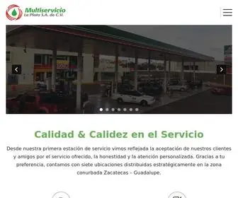 Multiserviciolaplata.com(Contamos con 7 gasolineras ubicadas estratégicamente en la zona conurbada de Zacatecas) Screenshot