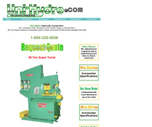 Multitoolsales.com(Uni-Hydro Hydraulic Ironworkers) Screenshot