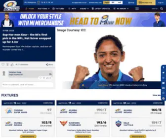 Mumbaiindians.com Screenshot