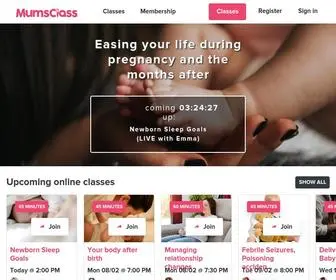 Mumsclass.com(Online classes for mums) Screenshot