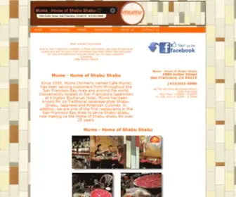 Mumssf.com(Cafe Mums Home of Shabu Shabu Restaurant and Bar) Screenshot