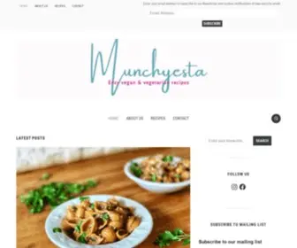 Munchyesta.com(A mostly healthy food blog with simple and easy to cook vegan and vegetarian recipes) Screenshot