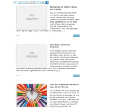 Mundodasdicas.com.br(Mundo das DicasSite de Dicas Online) Screenshot