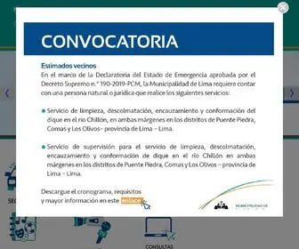 Munlima.gob.pe(Portal Web de la Municipalidad Metropolitana de Lima) Screenshot