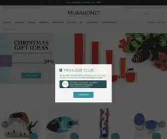 Muranonet.com(Shop online granted and certified Murano Glass) Screenshot