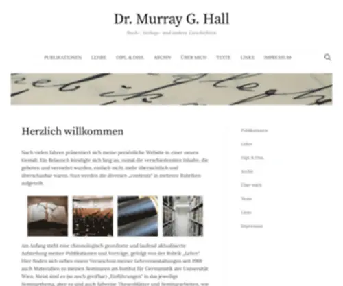 Murrayhall.com(Universität Wien) Screenshot