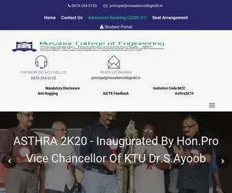 Musaliarcollegeckl.com(Musaliar College of Engineering and Technology) Screenshot