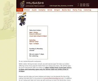 Musashiofberkeley.com(Musashi of Berkeley) Screenshot