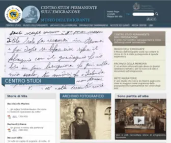 Museoemigrante.sm(Centro Studi Permanente sull'Emigrazione) Screenshot