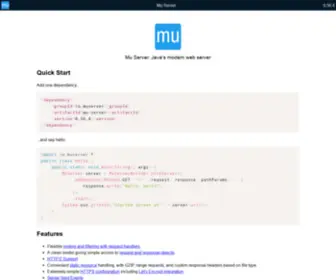 Muserver.io(Mu Server quick start) Screenshot