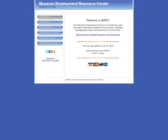 Museum-Employment.com(Museum Employment Resource Center) Screenshot