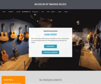 Museumofmakingmusic.org(Discover and play musical instruments at a unique museum) Screenshot