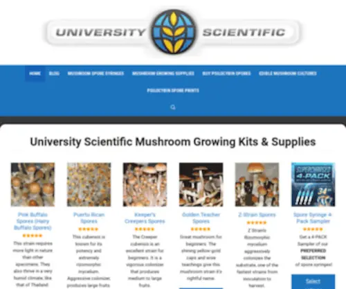 Mushroommarket.com(University Scientific Mushroom Growing Kits & Supplies) Screenshot