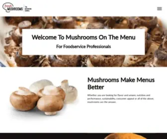 Mushroomsonthemenu.com(The Mushroom Council) Screenshot