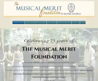 Musicalmerit.org(The mission of the Musical Merit Foundation of San Diego) Screenshot