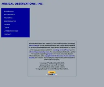 Musicalobservations.com(Paul Zukofsky Recordings and Texts) Screenshot