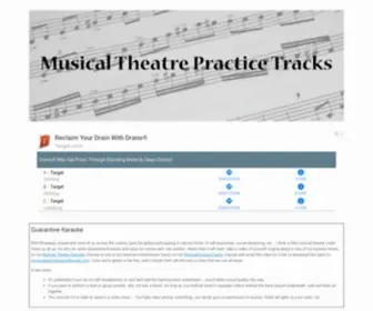 Musicalpracticetracks.com(Musical Theatre Practice Tracks) Screenshot