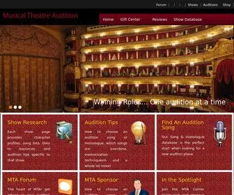 Musicaltheatreaudition.net(The complete online guide to auditioning for musical theatre) Screenshot