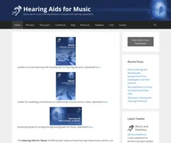 Musicandhearingaids.org(Exploring the music listening behaviour of people with hearing impairments) Screenshot