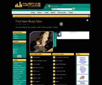 Musicasvirtuais.com.br(Site de Letras de Músicas Grátis) Screenshot