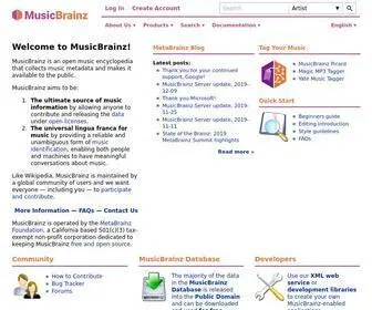 Musicbrainz.org(The Open Music Encyclopedia) Screenshot