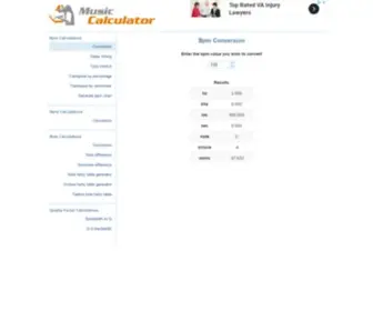 Musiccalculator.com(An online music calculator) Screenshot