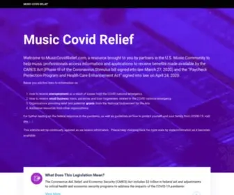 Musiccovidrelief.com(Musiccovidrelief) Screenshot