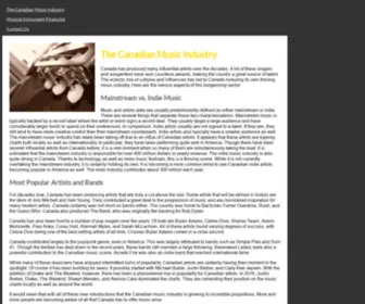 Musiccreators.ca(The Canadian Music Industry) Screenshot