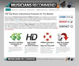 Musiciansrecommend.com(Musicians Recommend Affiliate Program) Screenshot