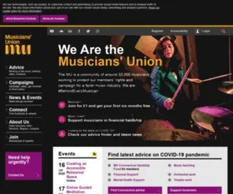 Musiciansunion.org.uk(TheMU) Screenshot