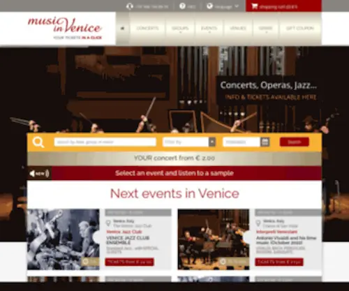 Musicinvenice.com(MUSIC in VENICE) Screenshot