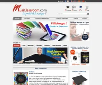 Musiclassroom.com(Cours de musique gratuits en ligne pour apprendre la musique par le téléchargement de partitions et de méthodes musicales gratuites) Screenshot